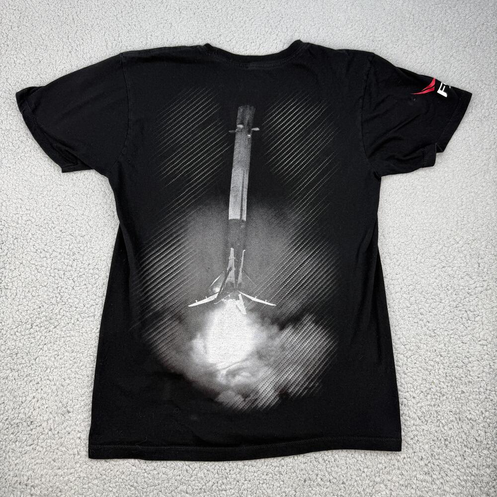 SpaceX Falcon 9 Shirt Mens Small Black F9 Rocket Landing Graphic Tee T-Shirt